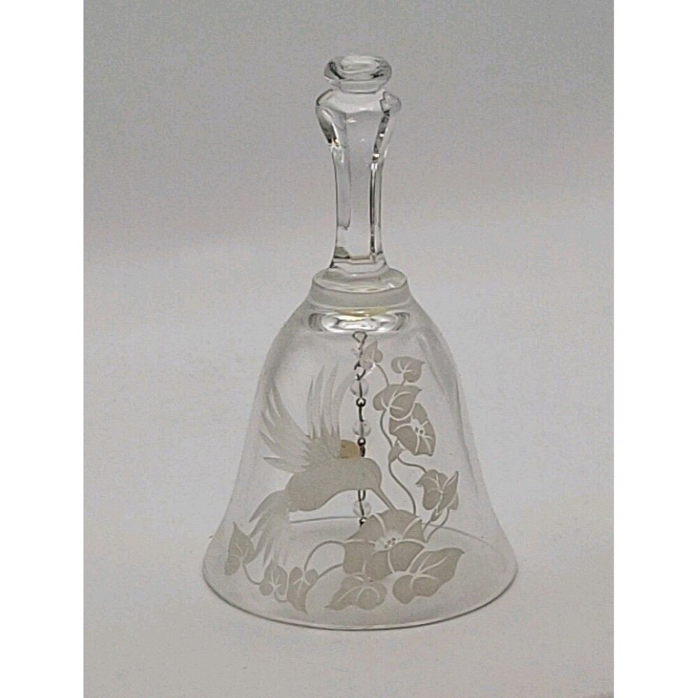 Vintage Avon Hummingbird Bell 24% Lead Crystal Hand Cut